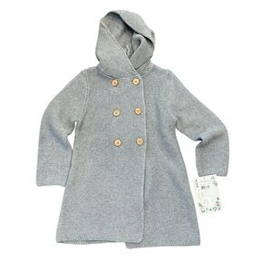 New Girls Iris & Ivy Gray Sweater Coat with Hood